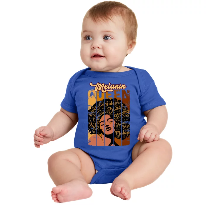 Wo African American Black Queen Afro Funny Gift Baby Bodysuit