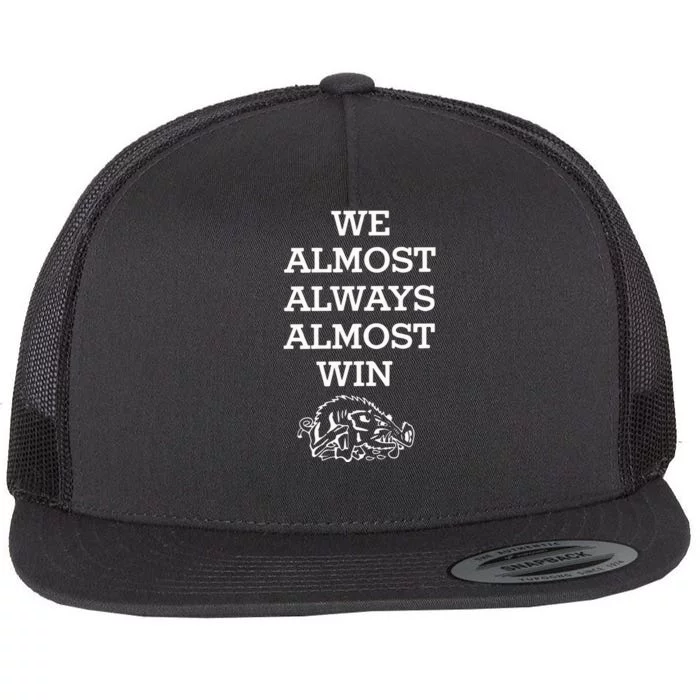 We Almost Always Almost Win Arkansas Flat Bill Trucker Hat