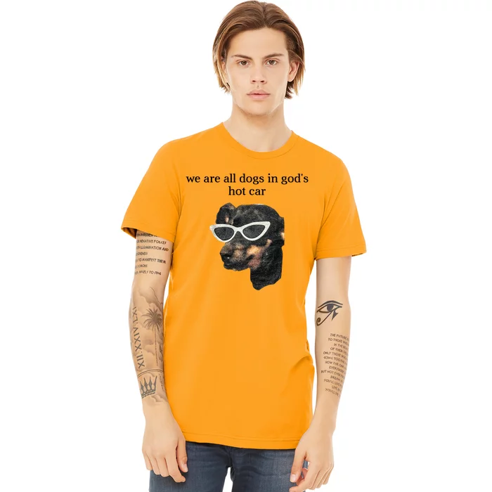 We Are All Dogs In God’S Hot Car Premium T-Shirt