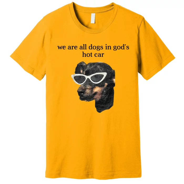 We Are All Dogs In God’S Hot Car Premium T-Shirt