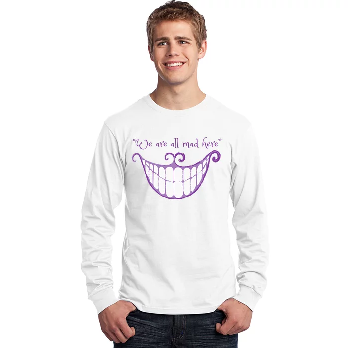 We Are All Mad Here Alice Cat Smile Halloween Costume Long Sleeve Shirt