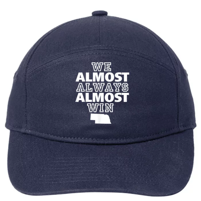 We Almost Always Almost Win Nebraska Map Funny 7-Panel Snapback Hat