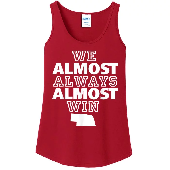 We Almost Always Almost Win Nebraska Map Funny Ladies Essential Tank