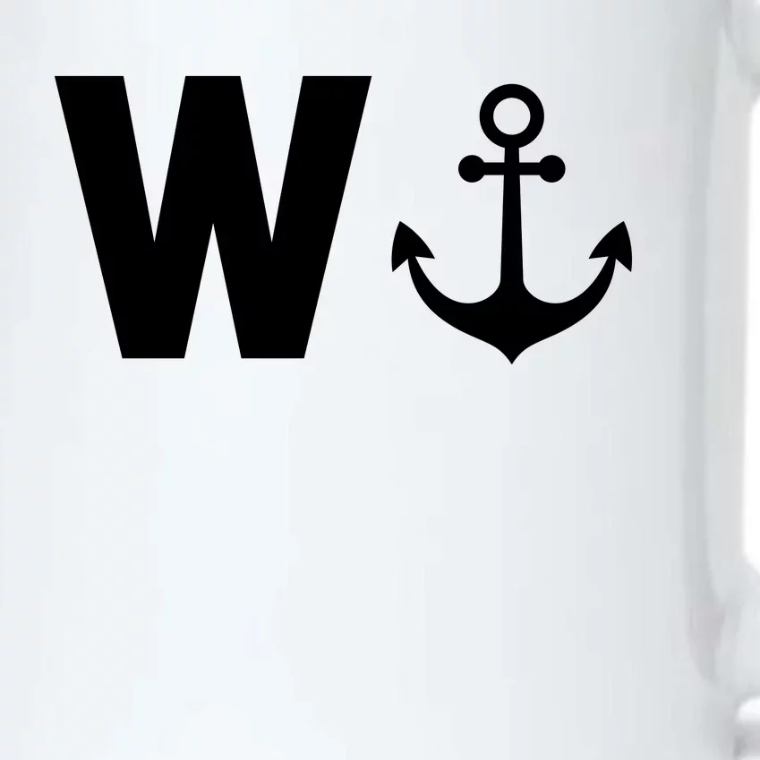 W And Anchor Black Color Changing Mug