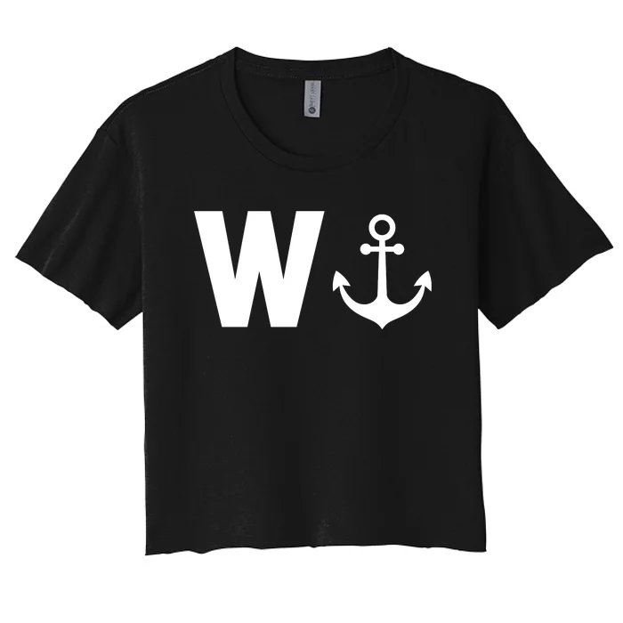 W And Anchor Women's Crop Top Tee