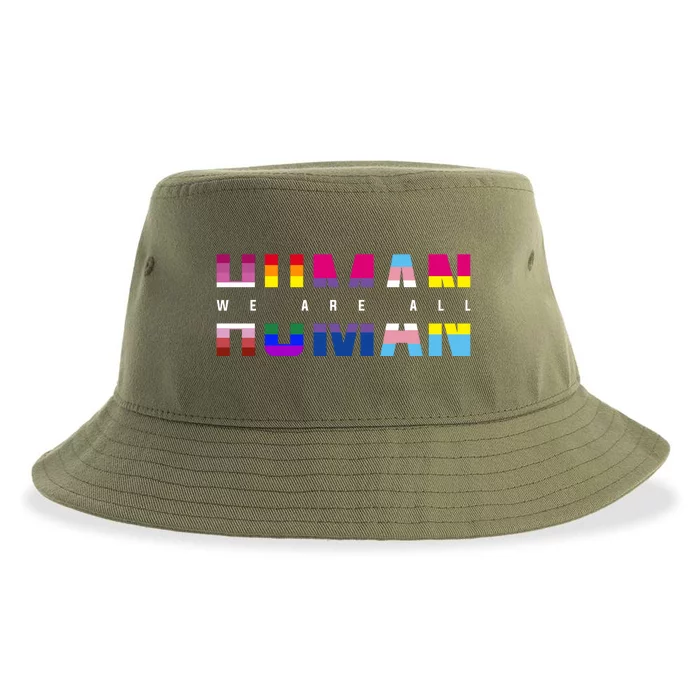 We Are All Human LGBT Pride Sustainable Bucket Hat