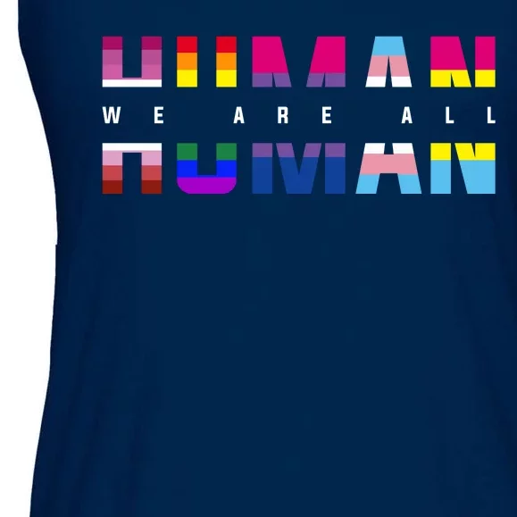 We Are All Human LGBT Pride Ladies Essential Flowy Tank