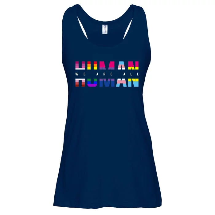 We Are All Human LGBT Pride Ladies Essential Flowy Tank