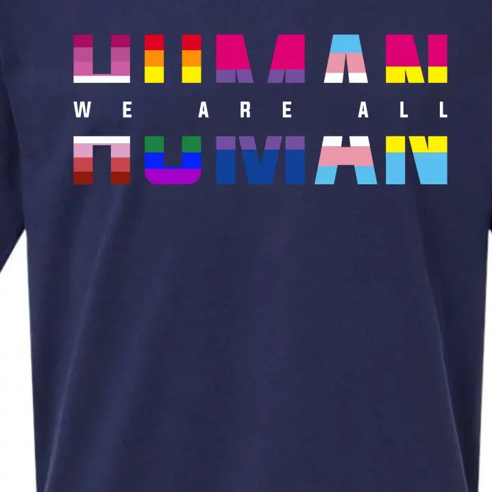 We Are All Human LGBT Pride Sueded Cloud Jersey T-Shirt