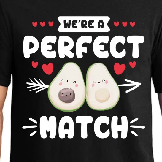 We Are A Perfect Match Couple Love Vegan Valentine's Day Cute Gift Pajama Set