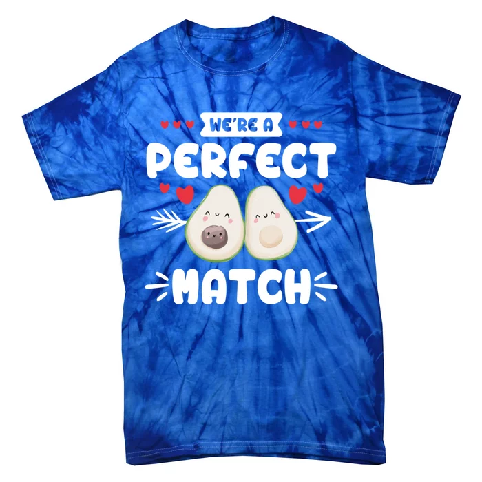 We Are A Perfect Match Couple Love Vegan Valentine's Day Cute Gift Tie-Dye T-Shirt