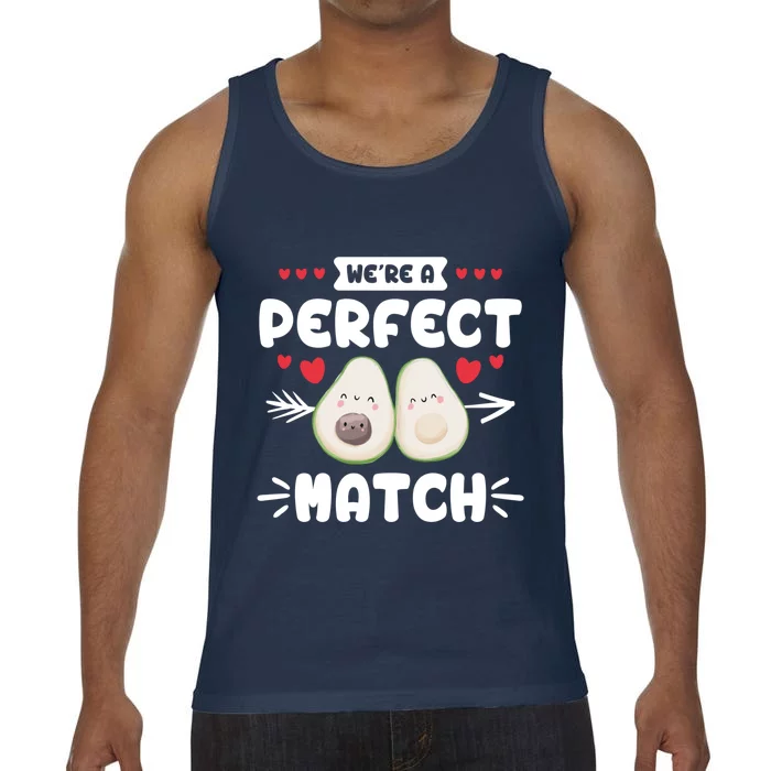 We Are A Perfect Match Couple Love Vegan Valentine's Day Cute Gift Comfort Colors® Tank Top