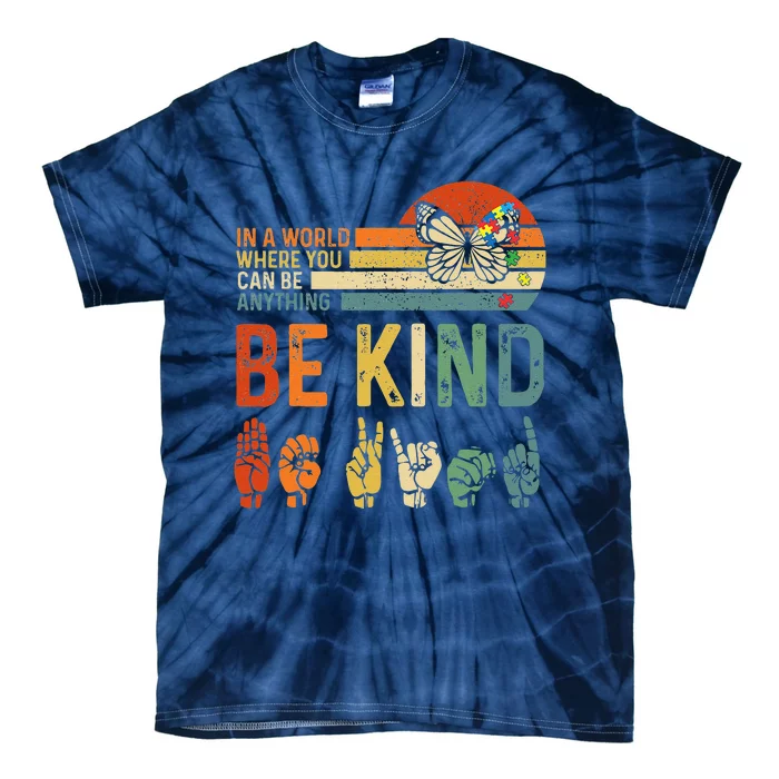 World Autism Awareness Day Hands Signs Autism Puzzle Tie-Dye T-Shirt