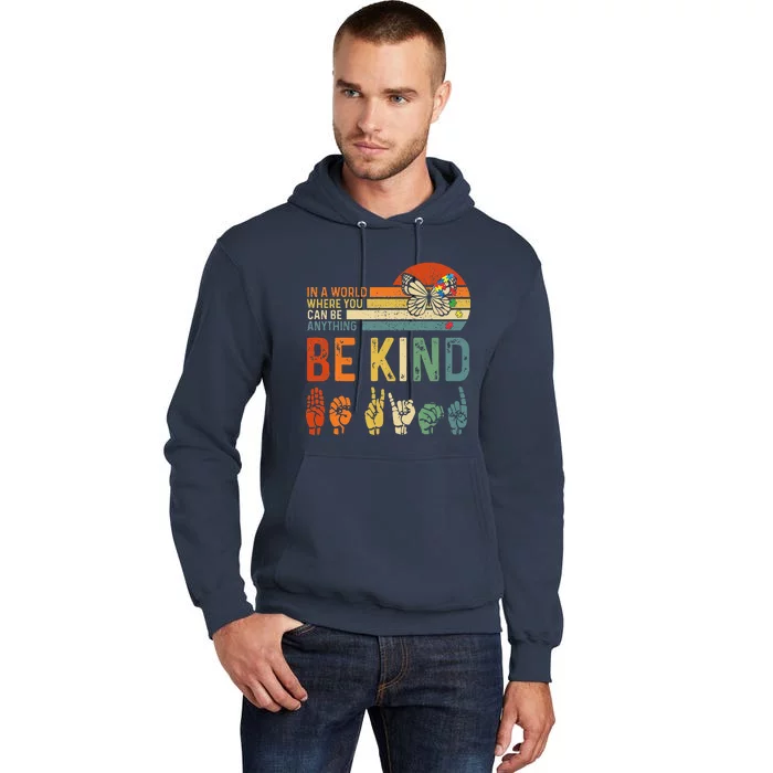 World Autism Awareness Day Hands Signs Autism Puzzle Tall Hoodie