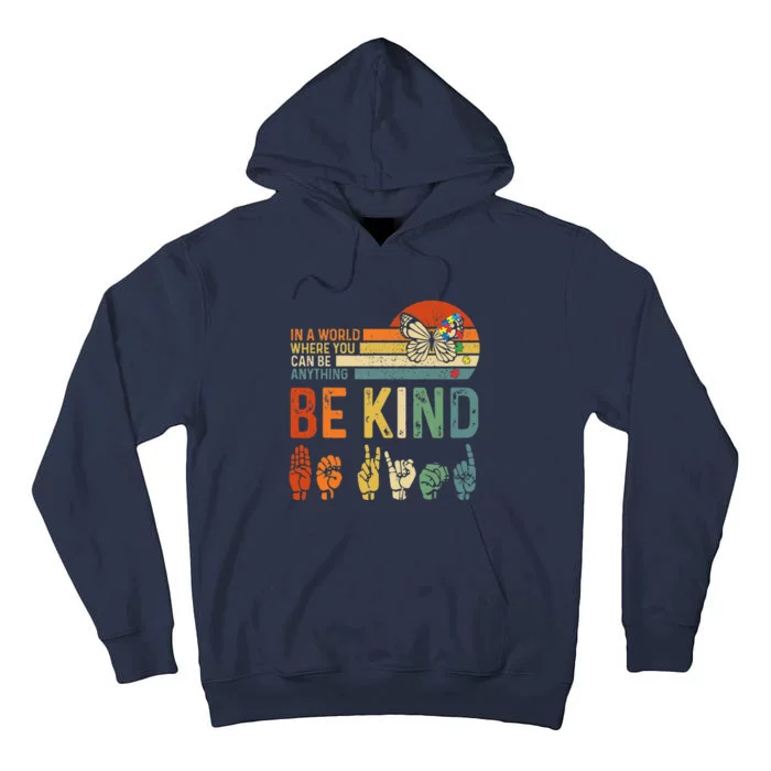 World Autism Awareness Day Hands Signs Autism Puzzle Tall Hoodie