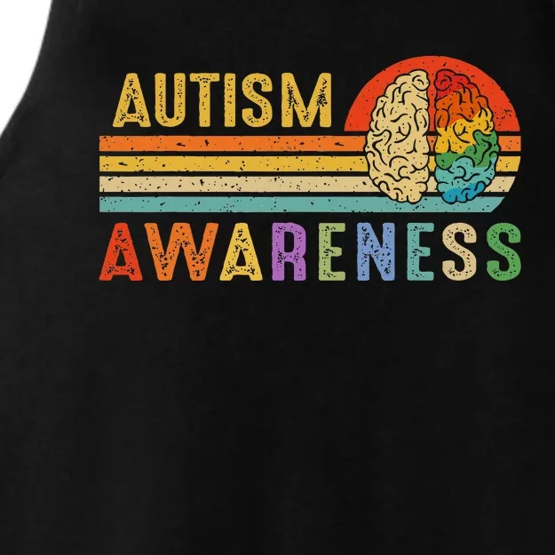 World Autism Awareness Neurodiversity Autistic April Sunset Ladies Tri-Blend Wicking Tank