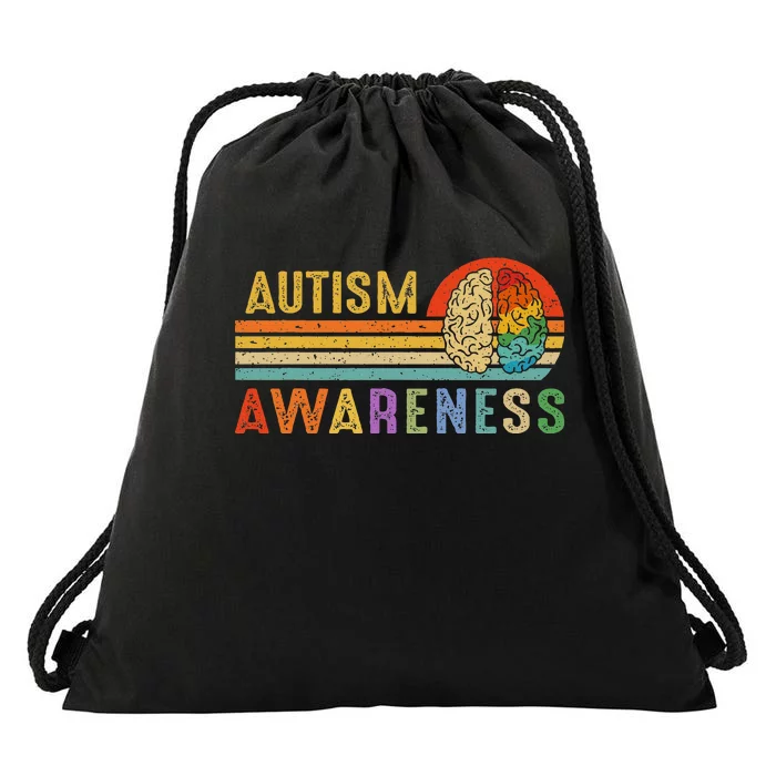 World Autism Awareness Neurodiversity Autistic April Sunset Drawstring Bag