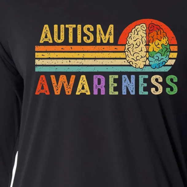 World Autism Awareness Neurodiversity Autistic April Sunset Cooling Performance Long Sleeve Crew