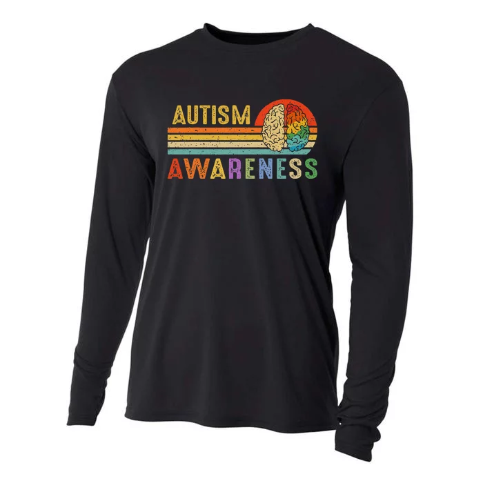 World Autism Awareness Neurodiversity Autistic April Sunset Cooling Performance Long Sleeve Crew