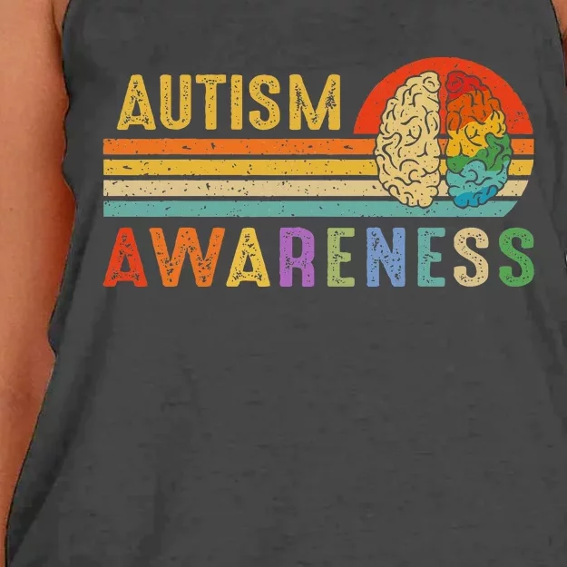 World Autism Awareness Neurodiversity Autistic April Sunset Women's Knotted Racerback Tank