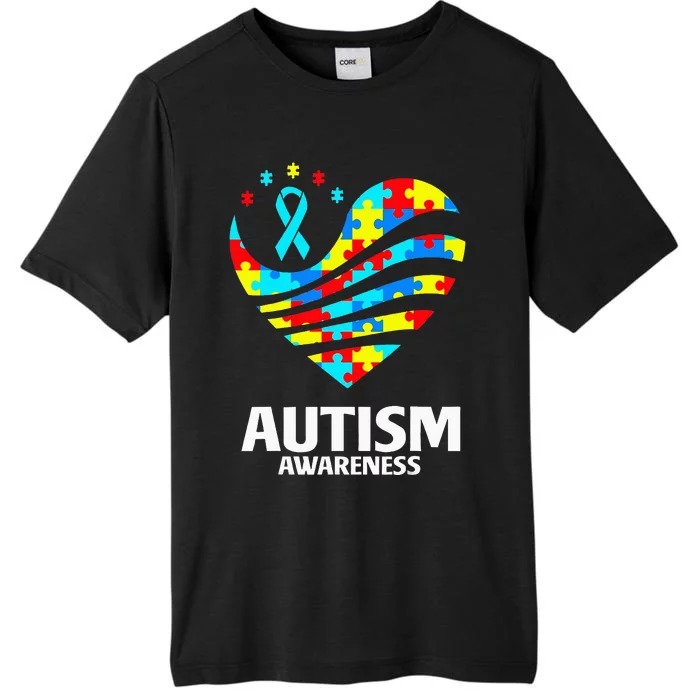 World Autism Awareness Puzzle Pieces Heart Autistic ChromaSoft Performance T-Shirt