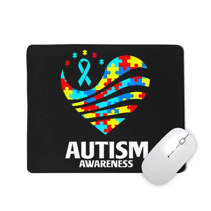 World Autism Awareness Puzzle Pieces Heart Autistic Mousepad