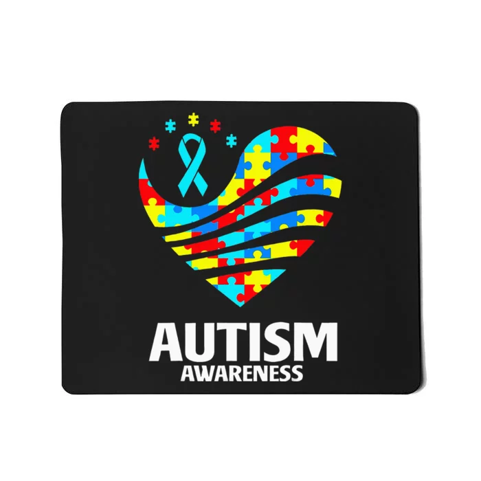 World Autism Awareness Puzzle Pieces Heart Autistic Mousepad