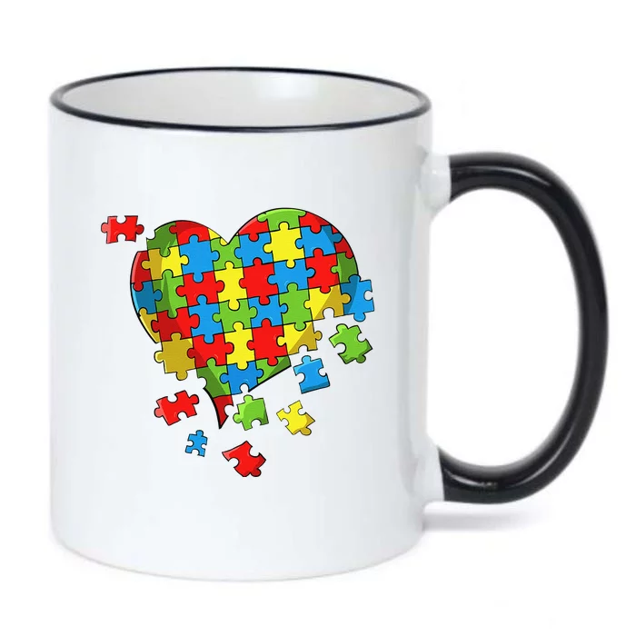 World Autism Awareness Day Heart Black Color Changing Mug