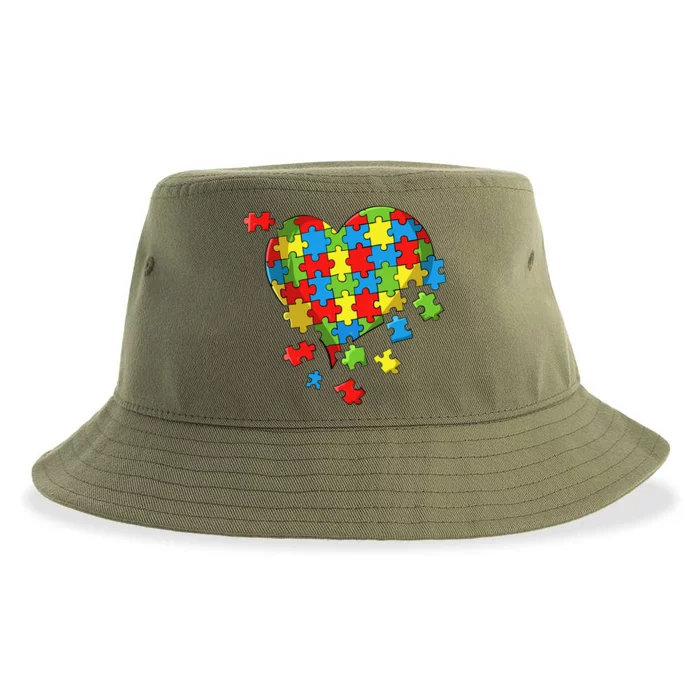 World Autism Awareness Day Heart Sustainable Bucket Hat