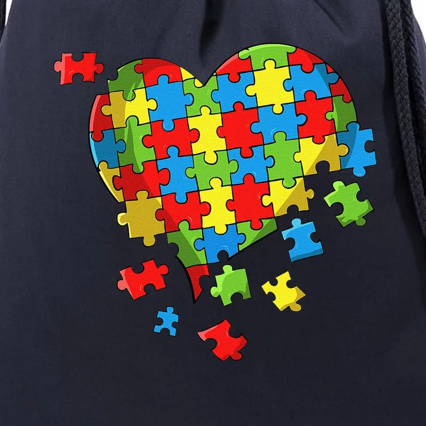 World Autism Awareness Day Heart Drawstring Bag