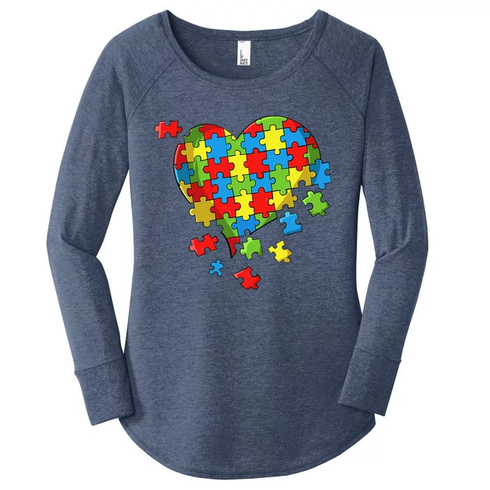 World Autism Awareness Day Heart Women's Perfect Tri Tunic Long Sleeve Shirt