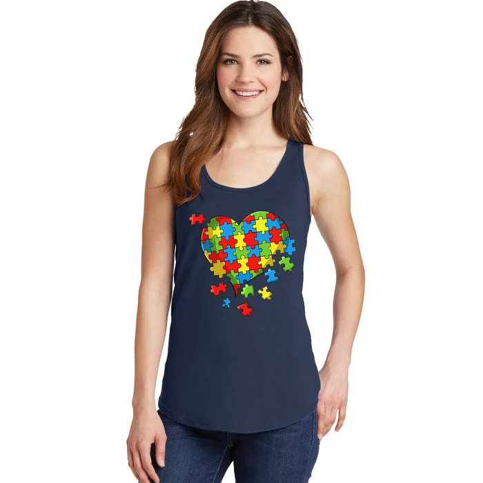 World Autism Awareness Day Heart Ladies Essential Tank