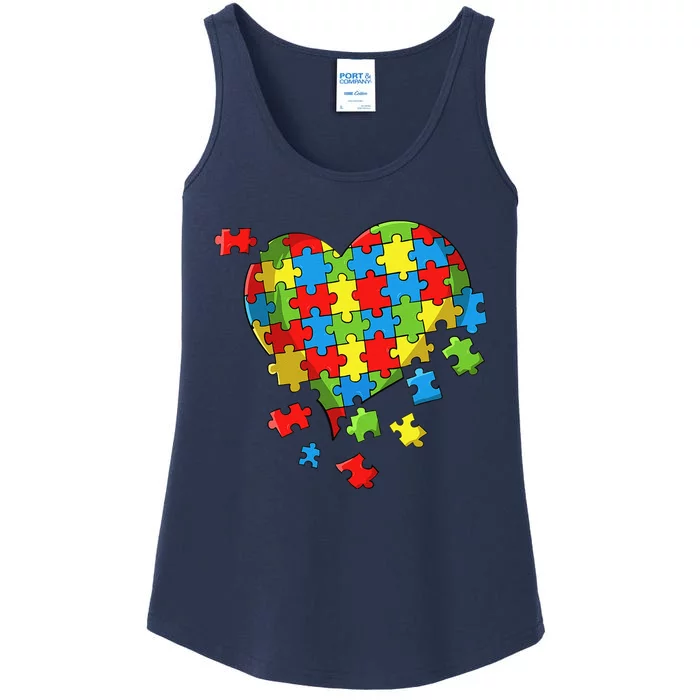 World Autism Awareness Day Heart Ladies Essential Tank