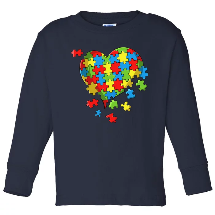 World Autism Awareness Day Heart Toddler Long Sleeve Shirt