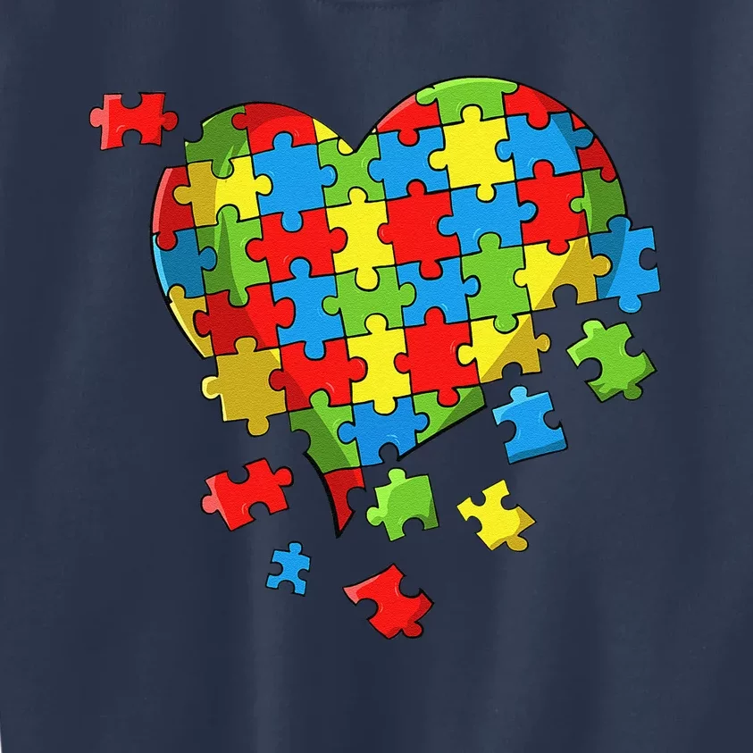 World Autism Awareness Day Heart Kids Sweatshirt