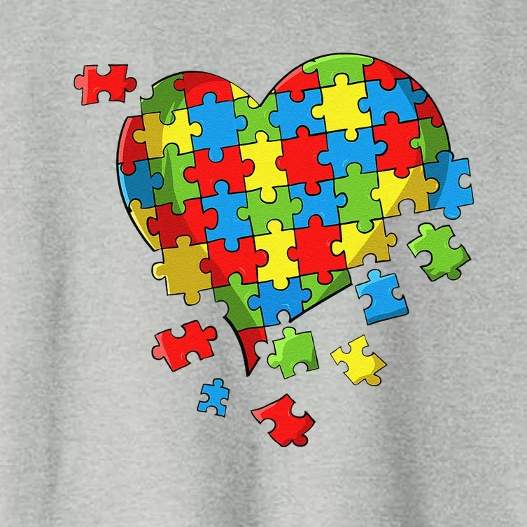 World Autism Awareness Day Heart Women's Crop Top Tee