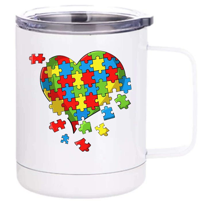 World Autism Awareness Day Heart Front & Back 12oz Stainless Steel Tumbler Cup