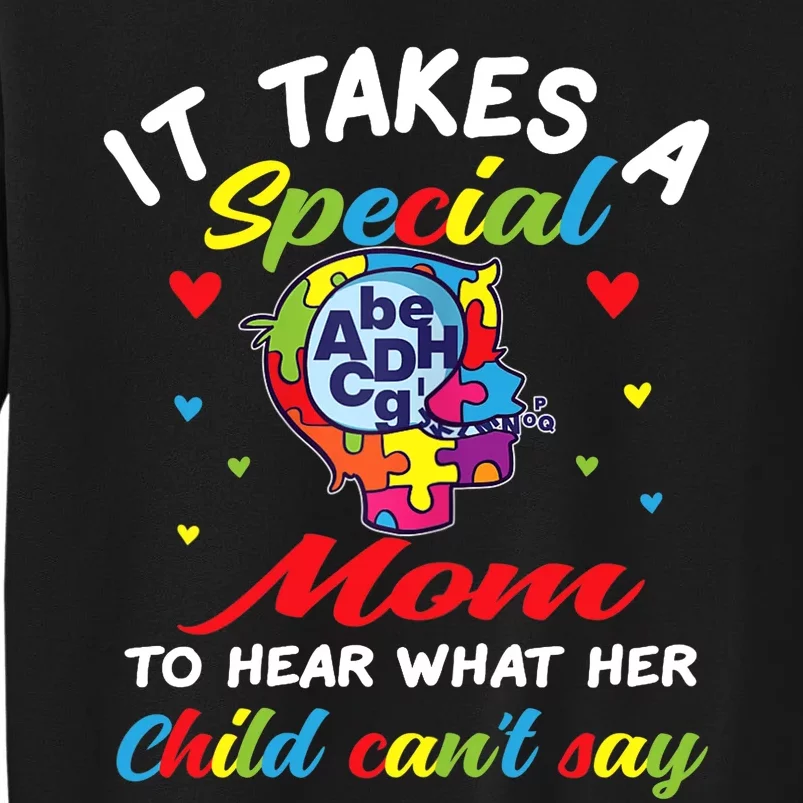 Womens Autism Awareness Mom Tall Sweatshirt