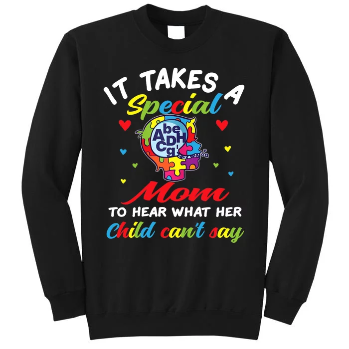 Womens Autism Awareness Mom Tall Sweatshirt