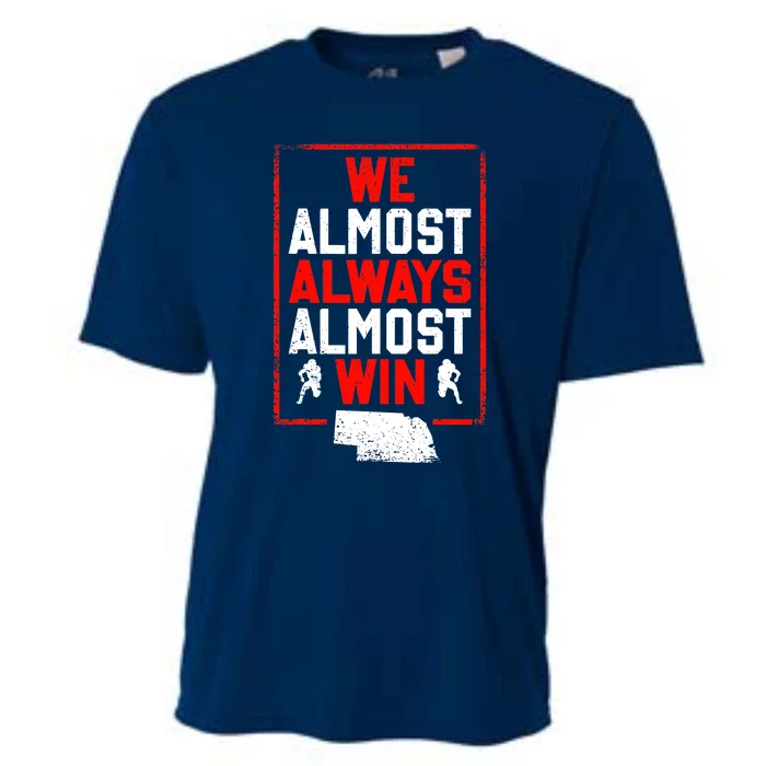 We Almost Always Almost Win Funny Nebraska Football Fans Cooling Performance Crew T-Shirt