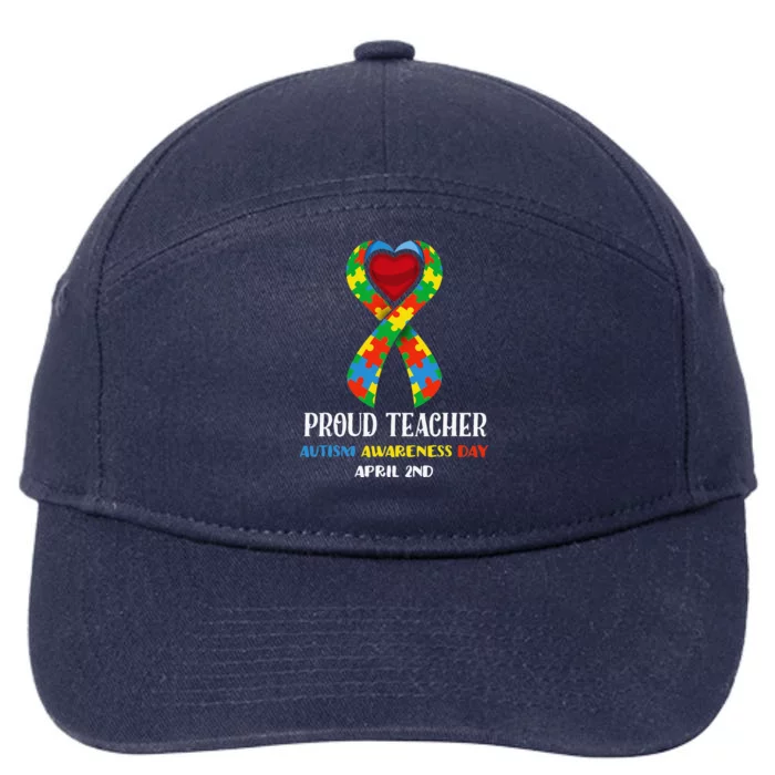 World Autism Awareness Day Proud Teacher 7-Panel Snapback Hat