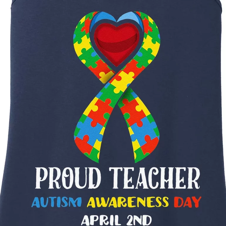 World Autism Awareness Day Proud Teacher Ladies Essential Tank