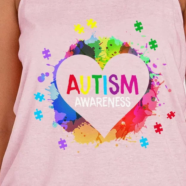 World Autism Awareness Day Women's Knotted Racerback Tank