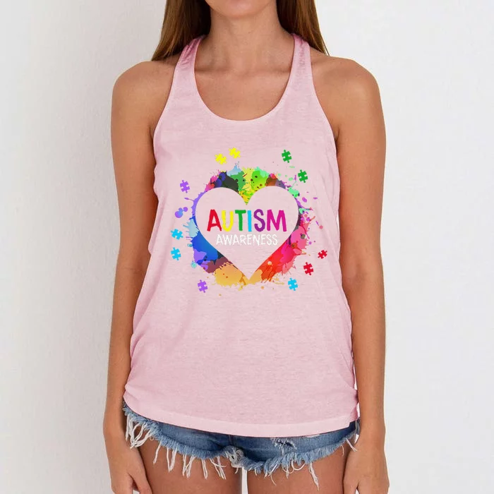 World Autism Awareness Day Women's Knotted Racerback Tank