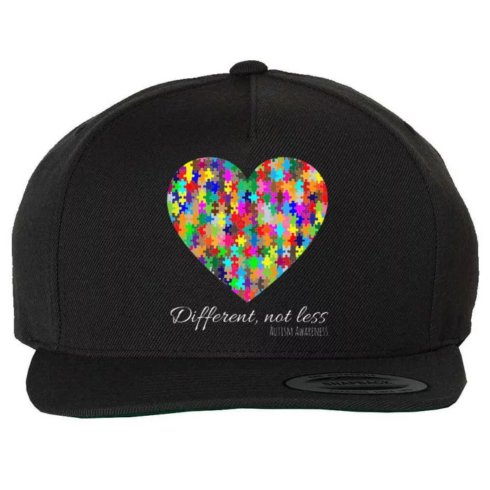 World Autism Awareness Days Different Not Less Gifts Wool Snapback Cap