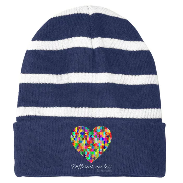 World Autism Awareness Days Different Not Less Gifts Striped Beanie with Solid Band