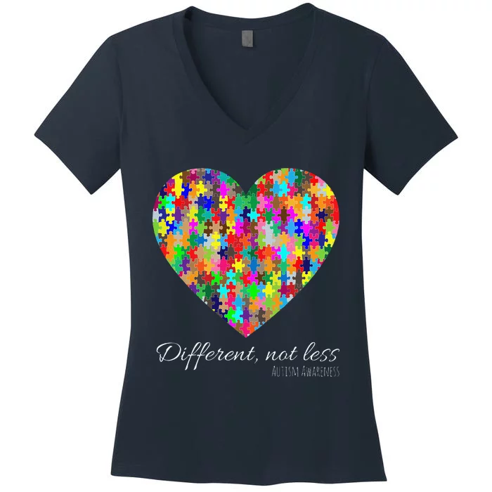 World Autism Awareness Days Different Not Less Gifts Women's V-Neck T-Shirt