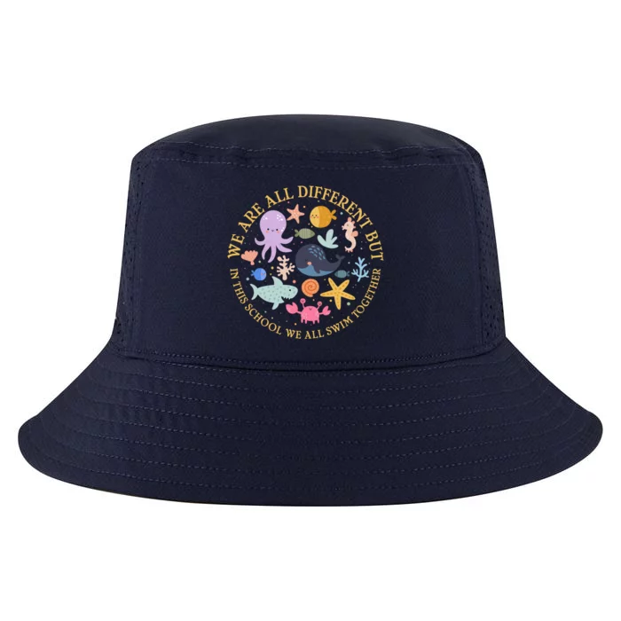 We Are All Different But In This School We All Swim Together Cool Comfort Performance Bucket Hat