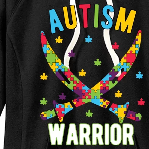 Warrior Autism Awareness Gift Women's Fleece Hoodie