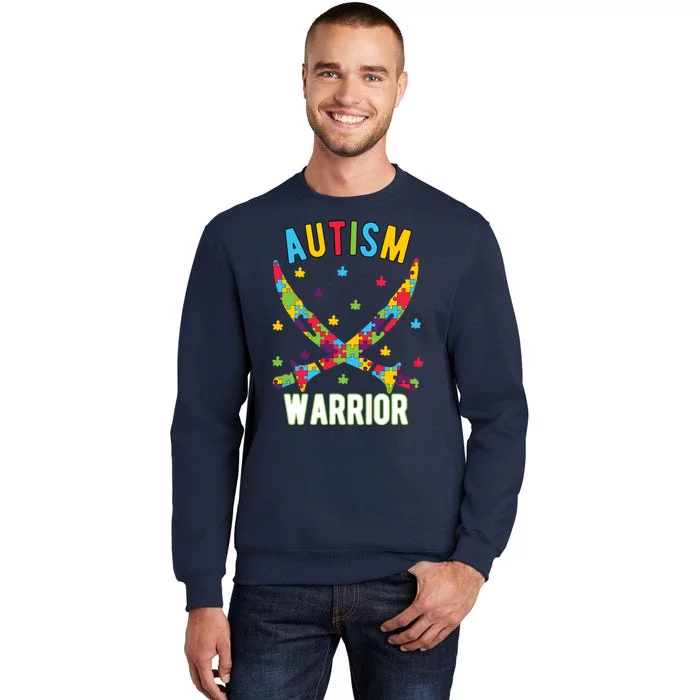 Warrior Autism Awareness Gift Tall Sweatshirt